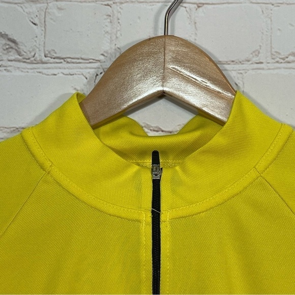 Bellwether Cycling Jersey Mens Large Yellow Short Sleeve Back Pockets 1/4 Zip - Picture 2 of 8